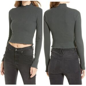 Good American Mock Neck Rib Top